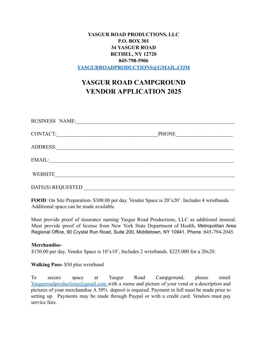 Vendor Application 2025
